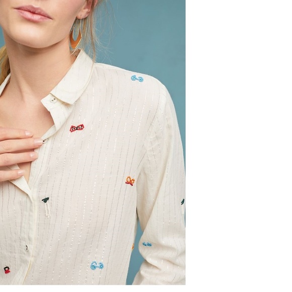 Anthropologie NORA EMBELLISHED BUTTONDOWN BLOUSE - Picture 3 of 4